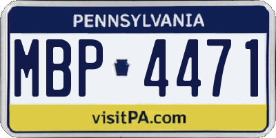 PA license plate MBP4471