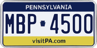 PA license plate MBP4500