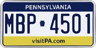 PA license plate MBP4501