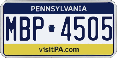PA license plate MBP4505