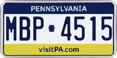 PA license plate MBP4515