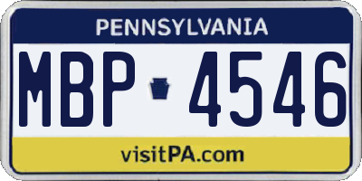 PA license plate MBP4546