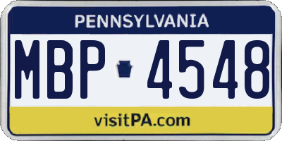PA license plate MBP4548