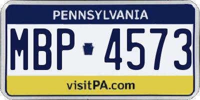 PA license plate MBP4573