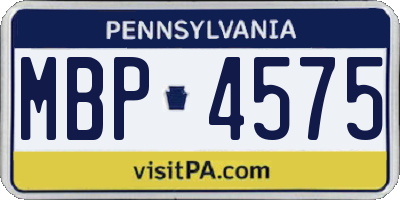 PA license plate MBP4575