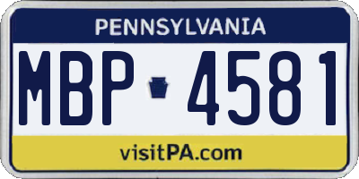 PA license plate MBP4581
