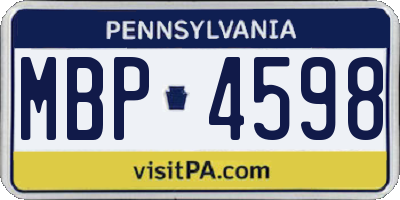 PA license plate MBP4598