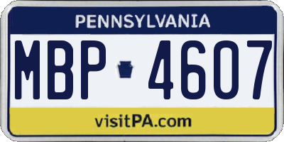PA license plate MBP4607