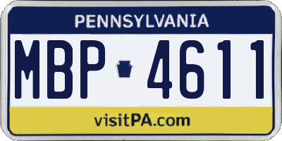 PA license plate MBP4611