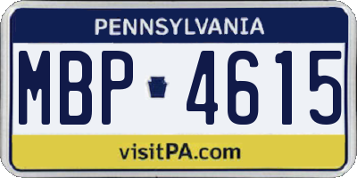 PA license plate MBP4615