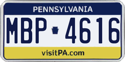 PA license plate MBP4616
