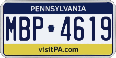 PA license plate MBP4619