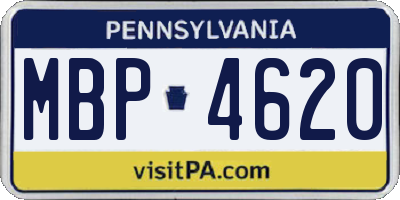 PA license plate MBP4620