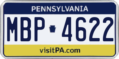 PA license plate MBP4622