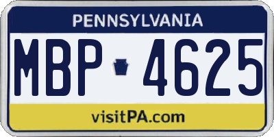 PA license plate MBP4625
