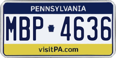 PA license plate MBP4636