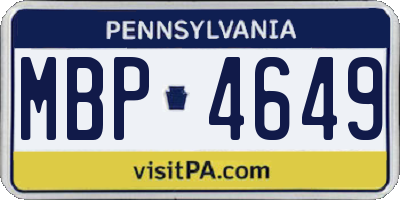 PA license plate MBP4649