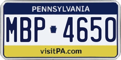 PA license plate MBP4650