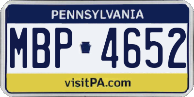 PA license plate MBP4652