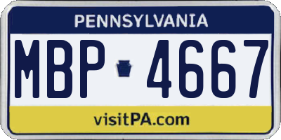 PA license plate MBP4667
