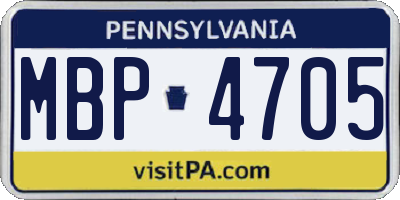 PA license plate MBP4705