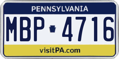 PA license plate MBP4716