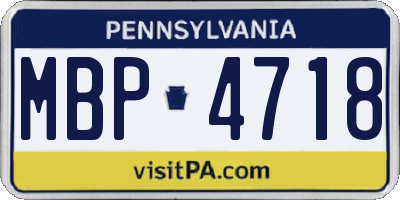 PA license plate MBP4718