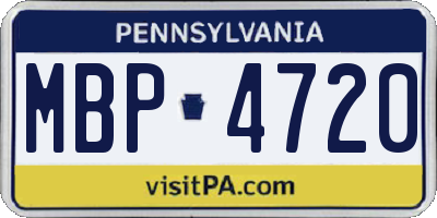 PA license plate MBP4720
