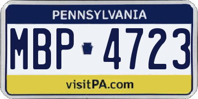 PA license plate MBP4723