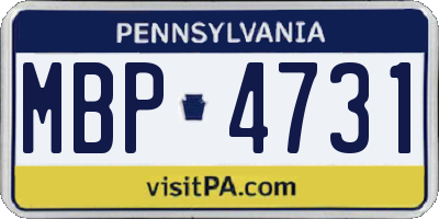 PA license plate MBP4731