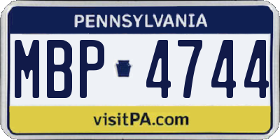 PA license plate MBP4744