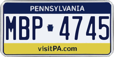 PA license plate MBP4745