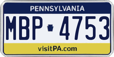PA license plate MBP4753
