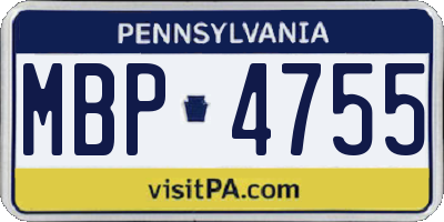 PA license plate MBP4755