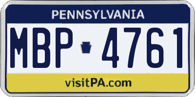PA license plate MBP4761