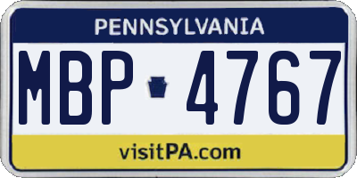PA license plate MBP4767