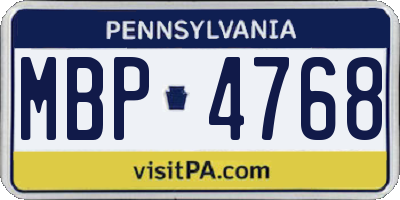 PA license plate MBP4768