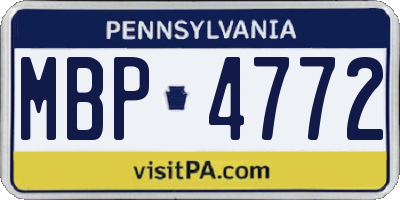 PA license plate MBP4772