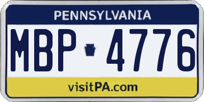 PA license plate MBP4776