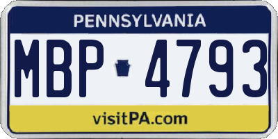 PA license plate MBP4793