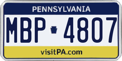 PA license plate MBP4807