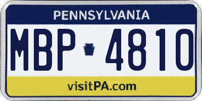 PA license plate MBP4810