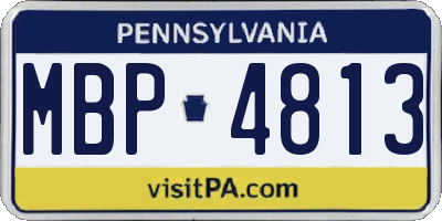 PA license plate MBP4813
