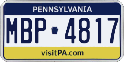 PA license plate MBP4817