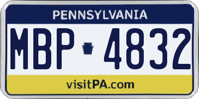 PA license plate MBP4832