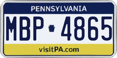 PA license plate MBP4865