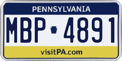 PA license plate MBP4891