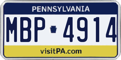 PA license plate MBP4914
