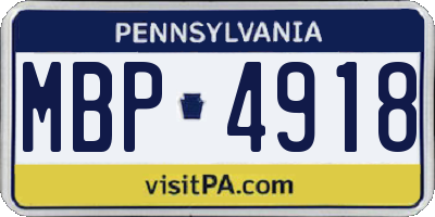 PA license plate MBP4918