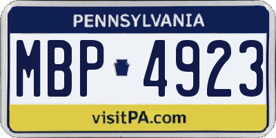 PA license plate MBP4923